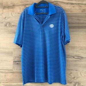 Bobby Jones Medinah Country Club Blue Striped Golf Polo Size L